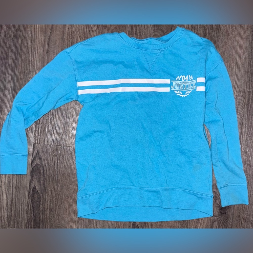 Justice blue Sweatshirt with White Accents